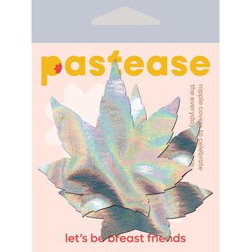 Pastease Indica Pot Leaf Silver Holographic Pasties Default Title