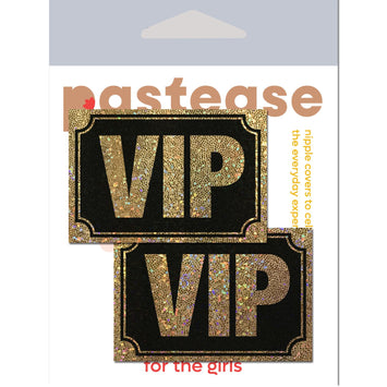 Pastease Vip Gold Glitter On Liquid Black Nipple Pasties Default Title
