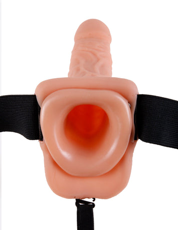 Fetish Fantasy 7 Hollow Strap On W/balls Flesh