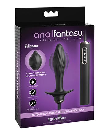 Anal Fantasy Elite Auto-throb Inflatable Plug Black Default Title