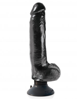 King Cock 9 In Cock W/balls Vibrating Black