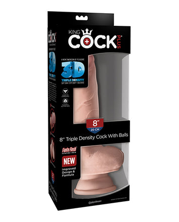 King Cock Plus 8 In Triple Density W/ Balls Light Default Title