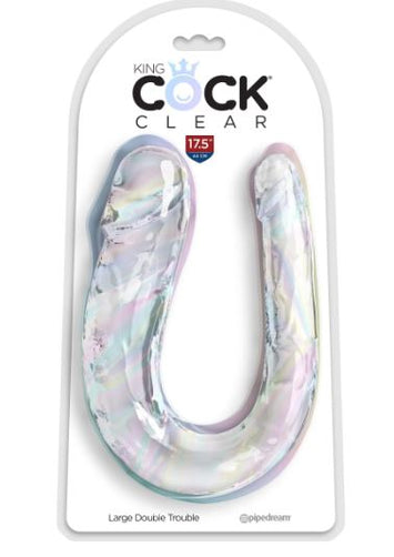 King Cock 18 In Double Dildo Clear Default Title
