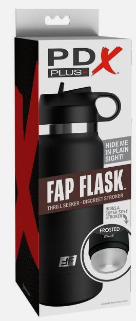 Pdx Plus Fap Flask Thrill Seeker Discreet Stroker Black Bottle Frosted Default Title