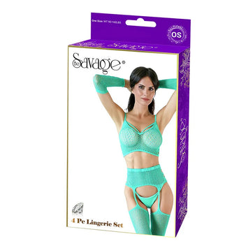 4pc Lingerie Set Green Default Title