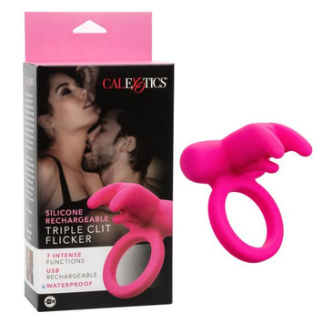 Silicone Rechargeable Triple Clit Flicker Default Title