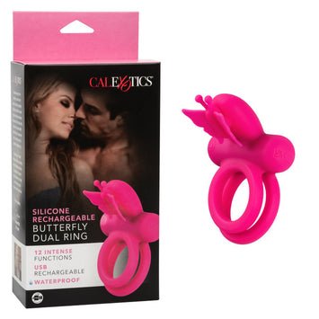 Silicone Rechargeable Butterfly Dual Ring Default Title
