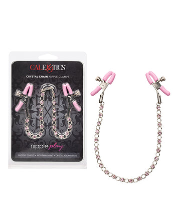 Nipple Play Crystal Chain Nipple Clamps Pink Default Title
