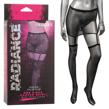 Radiance Plus Size 1pc Garter Skirt W/ Thigh Highs Default Title