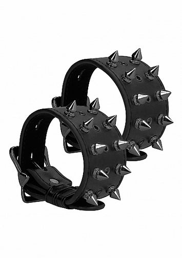 Ouch! Skulls & Bones Handcuffs W/ Spikes Black Default Title