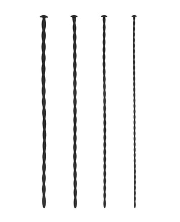 Silicone Spiral Screw Plug Set Beginner Urethral Sounding Black Default Title