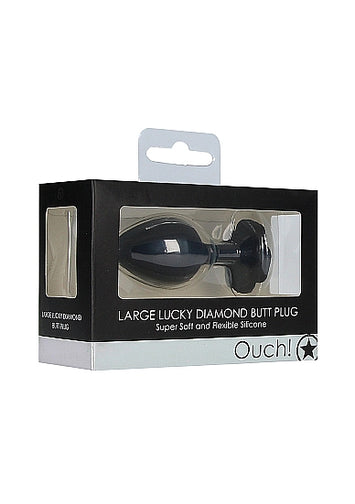 Large Lucky Diamond Butt Plug Black Default Title