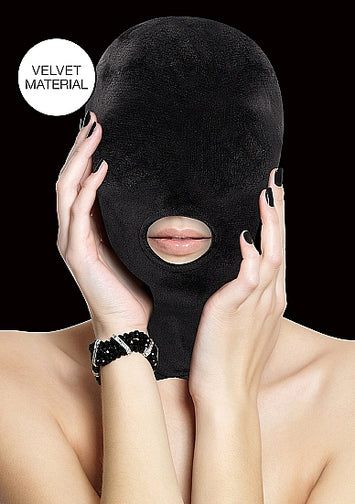 Velvet & Velcro Mask W/ Mouth Opening Black Default Title