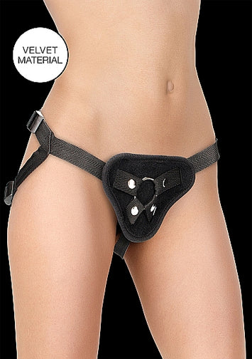 Velvet & Velcro Harness W/ O-ring Adjustable Black Default Title