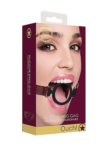 Ouch Halo Silicone Ring Gag Burgundy Default Title
