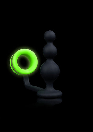 Glow Beads Butt Plug W/ Cock Ring Glow In The Dark Default Title