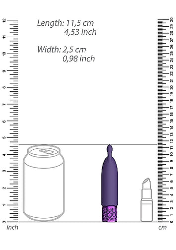 Royal Gems Twinkle Silicone Bullet Rechargeable Purple