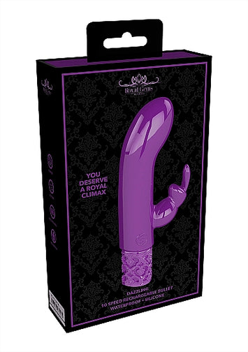 Royal Gems Dazzling Rechargeable Silicone Bullet Purple