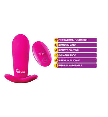 Viben Intrigue Panty Vibe W/ Pleasure Nubs Hot Pink Default Title