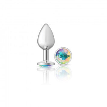 Cheeky Charms Round Clear Iridescent Medium Silver Plug Default Title
