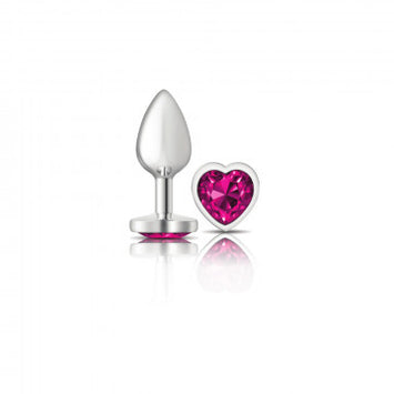 Cheeky Charms Heart Bright Pink Silver Plug Large