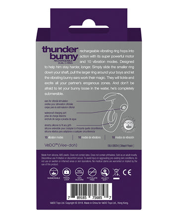 Vedo Thunder Bunny Dual Ring Rechargeable Purple