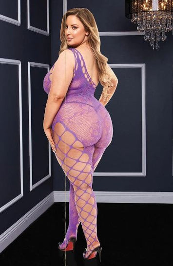 Off The Shoulder Bodystocking Purple Q/s Default Title
