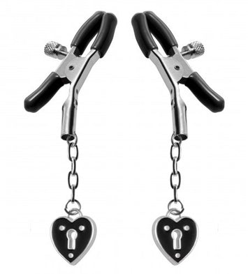 Master Series Charmed Heart Padlock Nipple Clamps Default Title