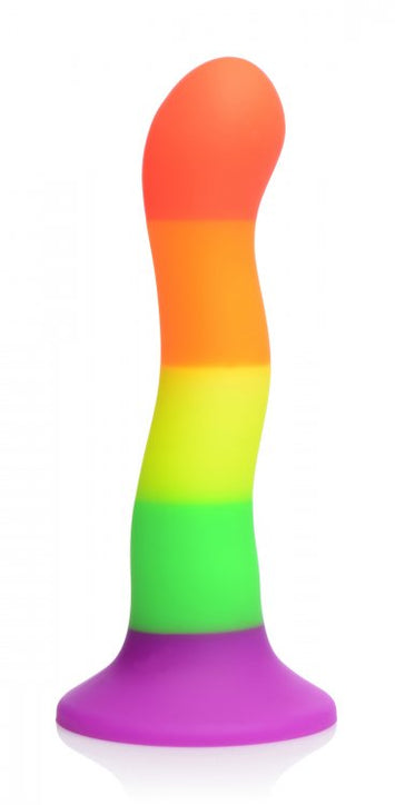 Strap U Proud Rainbow Silicone Dildo W/ Harness Default Title