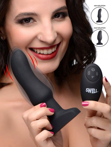 Swell 10x Silicone Inflatable & Vibrating Curved Anal Plug Default Title