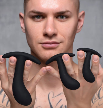 Master Series Dark Delights 3pc Curved Silicone Anal Trainer Set Default Title