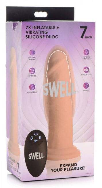 Swell 7x Inflatable Vibrating 7in Dildo W/ Remote Default Title