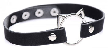 Master Series Kinky Kitty Ring Slim Choker Black Default Title