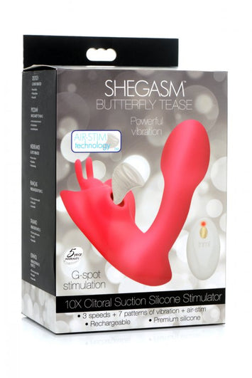 Shegasm Butterfly Tease 10x Clit Suction Stim W/ Remote Default Title