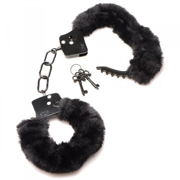 Master Series Cuffed In Fur Furry Handcuffs Black