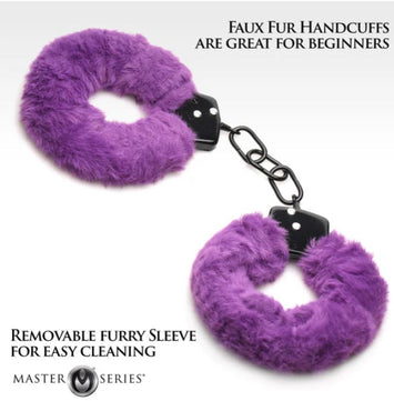Master Series Cuffed In Fur Furry Handcuffs Purple Default Title