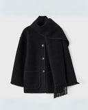 SUMA - Hepburn Style Woolen Cape Coat #ELE4634
