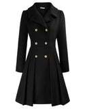 CARIS - PLEATED WOOL COAT #VEV40100