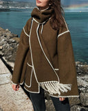 SUMA - Hepburn Style Woolen Cape Coat #ELE4634