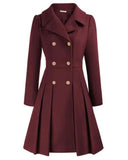 CARIS - PLEATED WOOL COAT #VEV40100
