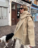 SUMA - Hepburn Style Woolen Cape Coat #ELE4634