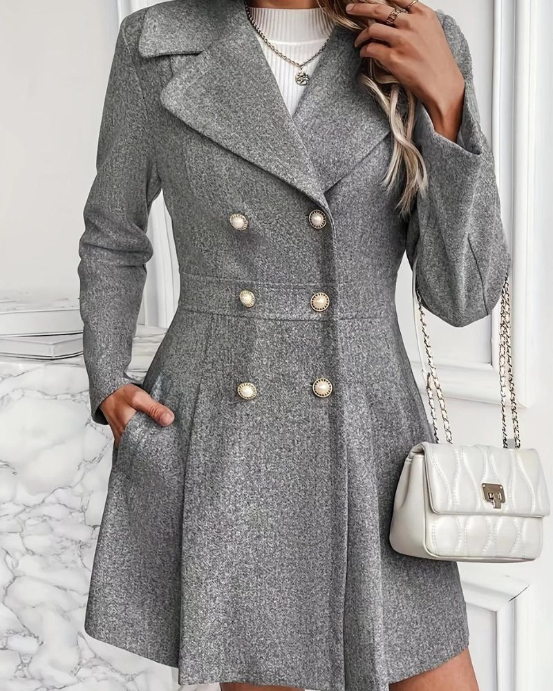 CARIS - PLEATED WOOL COAT #VEV40100