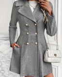 CARIS - PLEATED WOOL COAT #VEV40100
