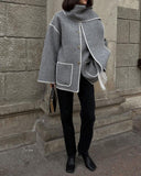 SUMA - Hepburn Style Woolen Cape Coat #ELE4634