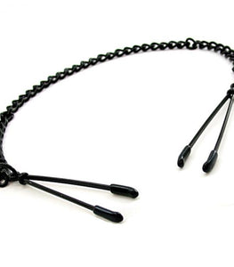 H2h Nipple Clamps Tweezer With Chain (black)