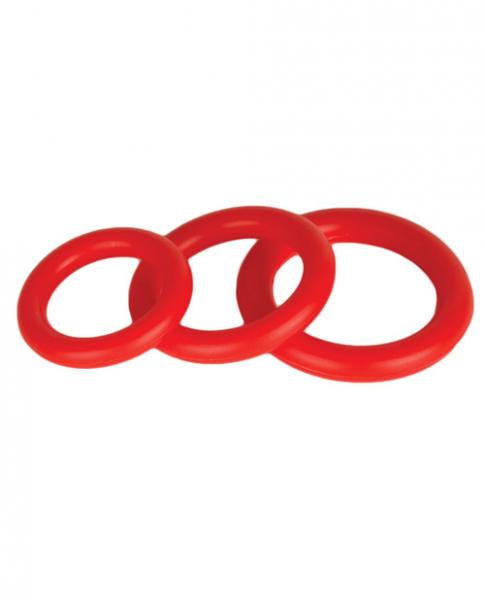 Power Stretch Silicone Stretchy Rings Red 3 Pack