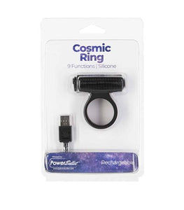 Power Bullet Cosmic Cock Ring W/ Bullet Black