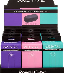 Power Bullet Essential 3.5in Rechargeable Bullet 12pc Display