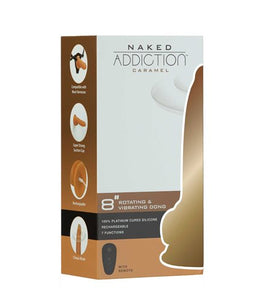 Naked Addiction 8in Rotating & Vibrating Dong Caramel