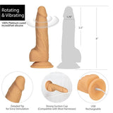 Naked Addiction 8in Rotating & Vibrating Dong Caramel